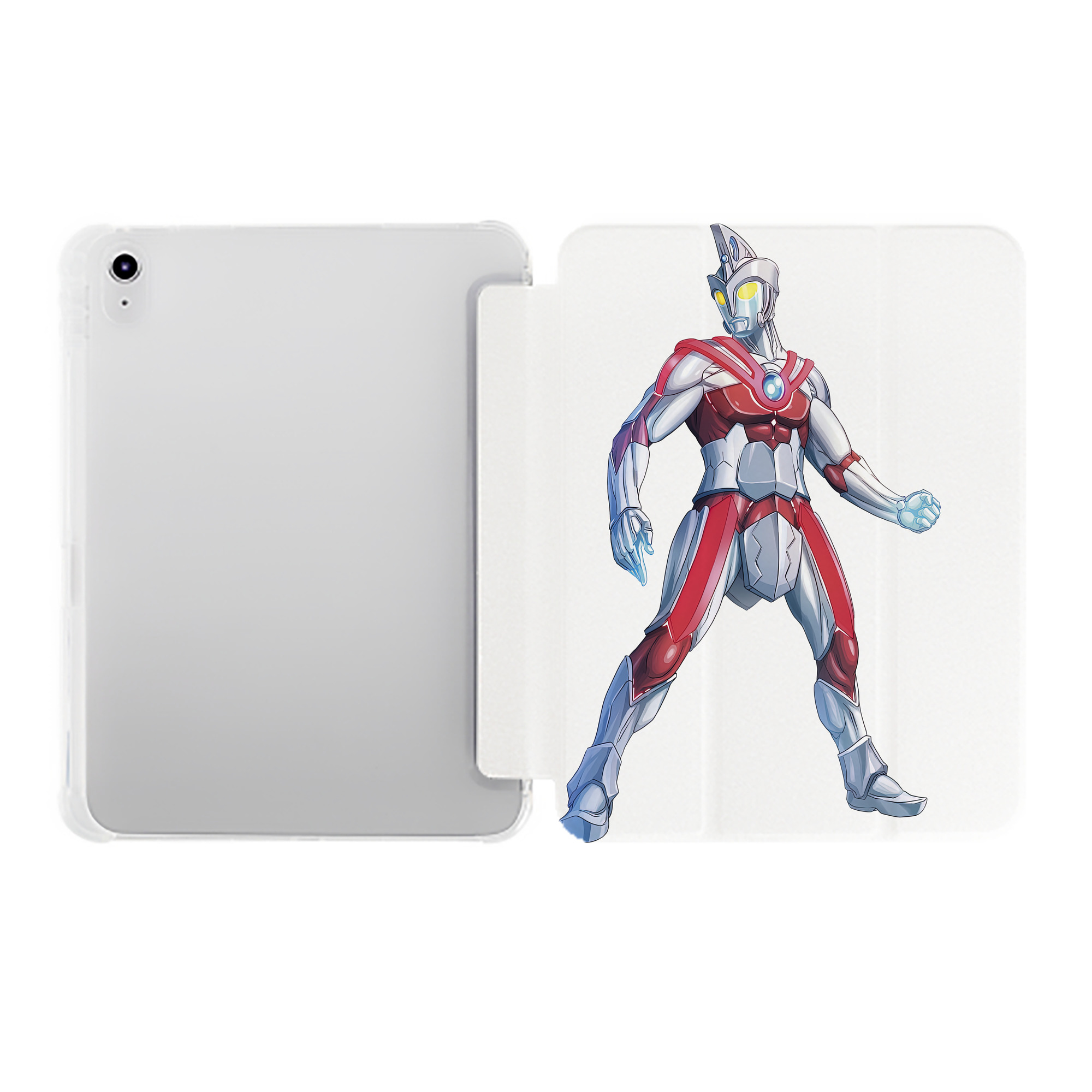 （画像用） ウルトラマン Ultraman IPad ケース ペン収納付き 三つ折りスタンド PUレザー×シリコン 対応機種9.5/10.5/10.9インチ